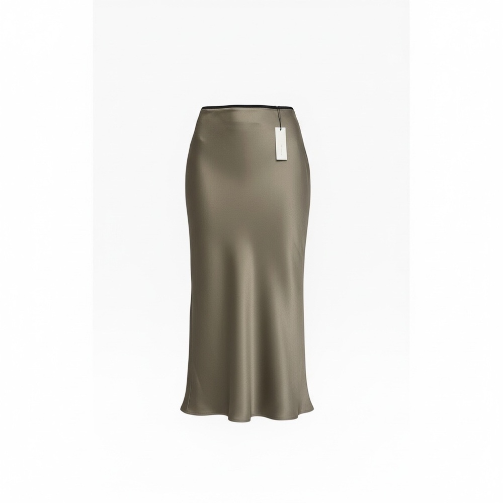 MABLE Satin Midi Skirt NWT | Champagne Taupe | Size Small NWT - Picture 3 of 5